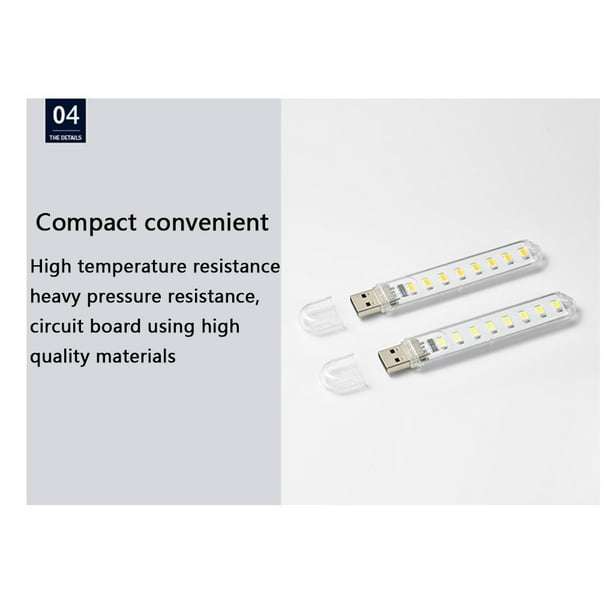 USB Night Light Portable Light 3000K 7000K Transparent USB