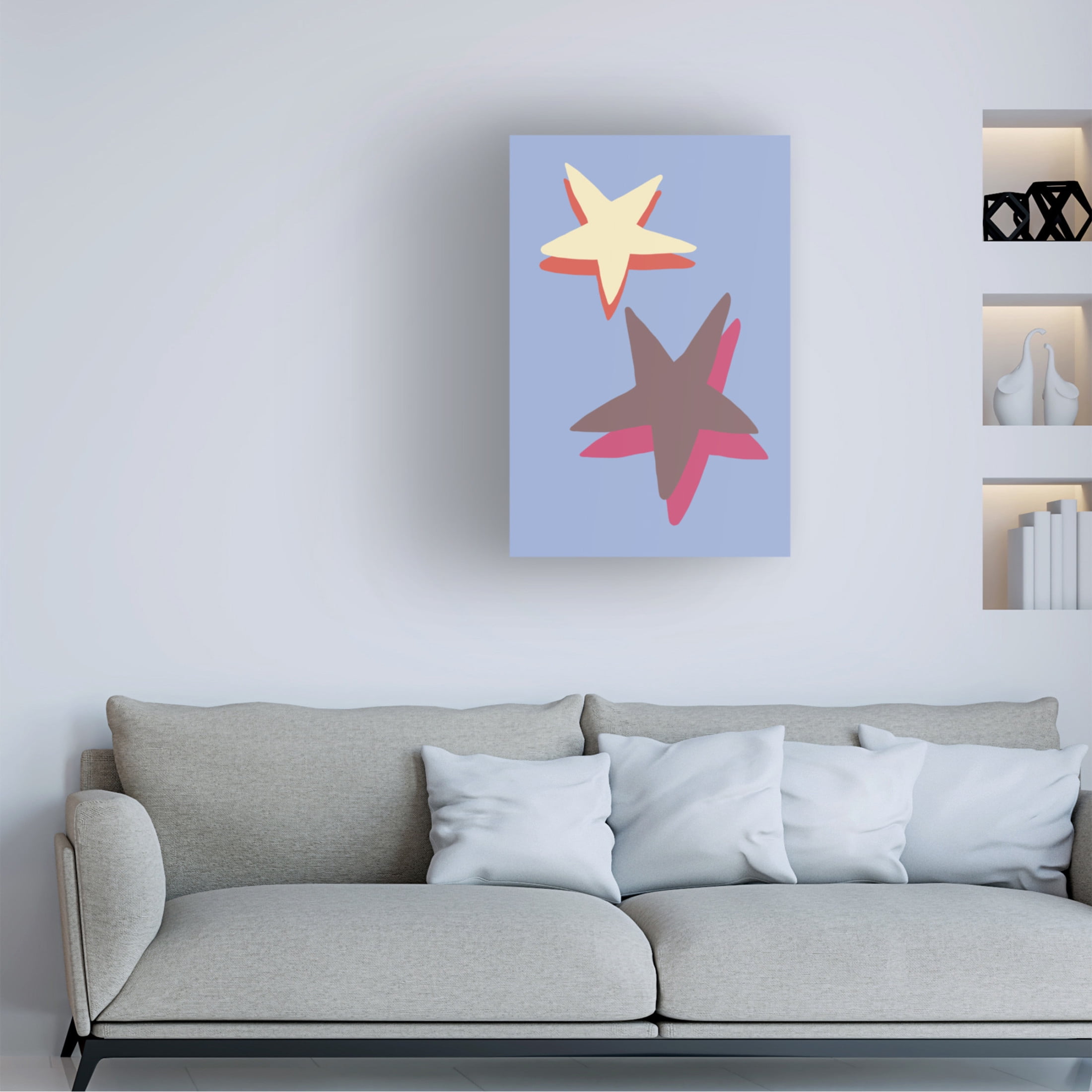 Canvas Wall Art - Pictufy Studio 'Blue Star' Wall Art for Living Room, Bedroom, or Office Décor by Trademark Fine Art - 16 x 24 Inches