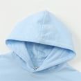 thumbnail image 4 of kpoplk Girl's Casual Hoodie Back Pattern Slogan Print Loose Fit Pullover Sweatshirt 4-5 Years,Blue, 4 of 9