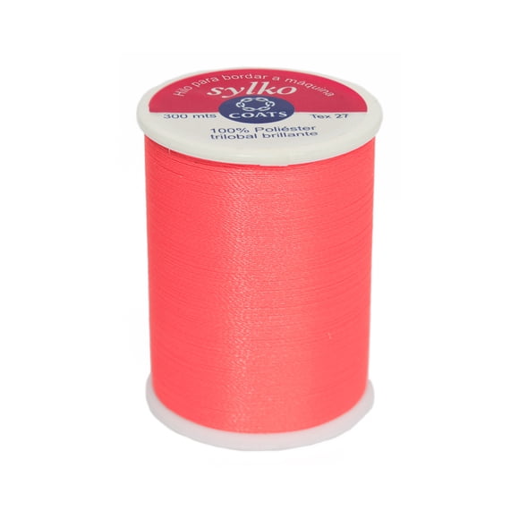 Caja 8 Pzas Hilo Rosa Brillante Poliéster Trilobal Brillante Sylko Coats Sylko T6996-B3114