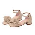 thumbnail image 5 of JAJAHO Girls Dress Shoes Floral Princess Low Heel Summer Sandals Ankle Straps Open Toe Girl Wedding Party Shoes, 5 of 6