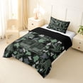 thumbnail image 2 of Catabedysis Camo Camping Twin Comforter Sets,Wildlife Camper Pattern Bedding Set For Boys,Green Grey,Black Reversible,2 Pieces,1 Comforter and 1 Pillowcase, 2 of 7