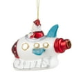 thumbnail image 5 of Northlight Santa in a Rocket Ship Glass Christmas Ornament - 4.25" - Silver, 5 of 7