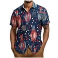 thumbnail image 2 of cllios American Flag Shirts for Men Short Sleeve Button Down Patriotic Shirts Mens 4th of July Bowling Tshirts Regular Fit Button Up Holiday Tops, 2 of 5