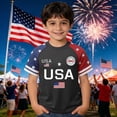 thumbnail image 2 of Gubotare Toddler Shirt Boys 4th of July Shirt for Kids Toddler Girls USA T-Shirts American Flag Patriotic Tee 2T 3T, Grey, 2 of 3