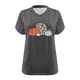 thumbnail image 4 of Puntoco Camiseta básica de verano de color liso con mangas cortas y cuello en V grande con diseño de calabaza de Acción de Gracias para mujer, 4 of 4