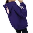 thumbnail image 3 of Tunics for Leggings Fall Loose Fit Hooded Long Sleeve Dolman Cold Shoulder Hoody Graphic Hoodie Cotton Hoodies (Purple,XXL), 3 of 7