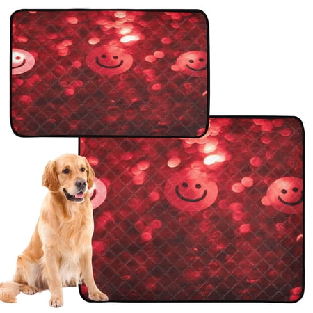 IAUYY Washable Pee Pads for Dogs Smallx3 Absorbent and Leak-Proof Non-Slip Reusable Puppy Pee Pads for Dogs Applicable to Playpen Potty Crate Dim Lighting and Faces