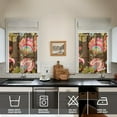 thumbnail image 4 of 3 PCS Kitchen Curtains Set - Vintage Paisley Floral Pattern, Semi-Sheer Tier Curtains with Valance (54x18 + 27.5x36x2), Boho Rod Pocket Window Treatment Panels, 4 of 5