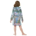 thumbnail image 7 of FORMRS Niños Bathrobe Unisex Hooded Robe Soft Plush Pajamas Sleepwear, Size 4-6T, Blue Floral Window, 7 of 7