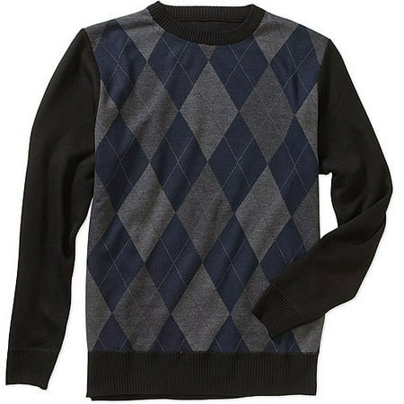 Big Men's Argyle Jacquard Crew-neck Sweater
