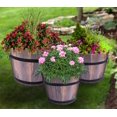 thumbnail image 2 of Set of 3 Wooden Whiskey Barrel Planters, 2 of 4