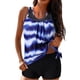 thumbnail image 2 of Trajes de baño tankini para mujer Trajes de baño de dos piezas con espalda de tiras y estampado conservador para mujer Traje de baño de dos piezas para mujer, 2 of 9