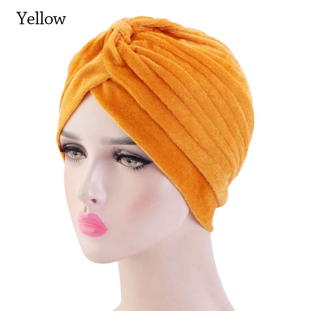 Nikke Kilde Erfaren person Hair Loss Accessories Sleep Hat Indian Hat Cancer Patient Turban Hijab  Bonnet Headbands Headwear YELLOW - Walmart.com