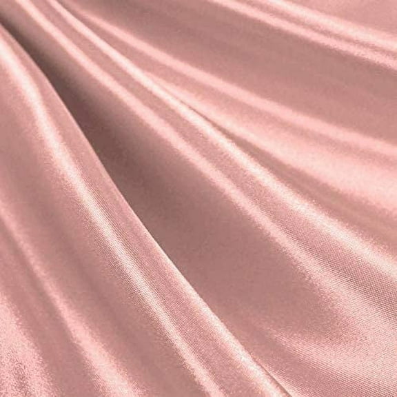 DECORATIVE SILK INC. CHARMEUSE SATIN POLYESTER SOLID FABRIC 60" WIDE BY THE YARD ( BLUSH )