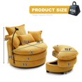 thumbnail image 3 of BUIORD 36"W Swivel Barrel Chair Set, Upholstered Accent Chair with Storage Ottoman, 360° Swivel Chair for Living Room Bedroom, Yellow, 3 of 8