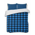 thumbnail image 2 of Black Blue Plaid Twin Size Down Alternative Comforter, Lightweight Comforter Quilt Bedding Set with Pillow Shams Country Buffalo Checked Gingham All Seasons Bed Comforter Duvet Insert 68"x86", 2 of 7