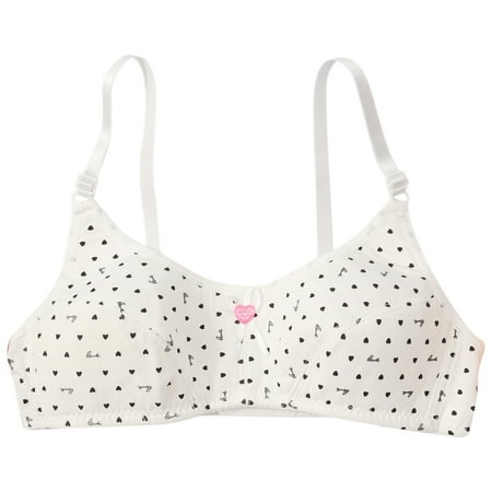 Little Girl Bras Training Bra Breathable Cotton Bra Summer Lightly Adjustable Strap Wireless Comfortable Bralette  White  32