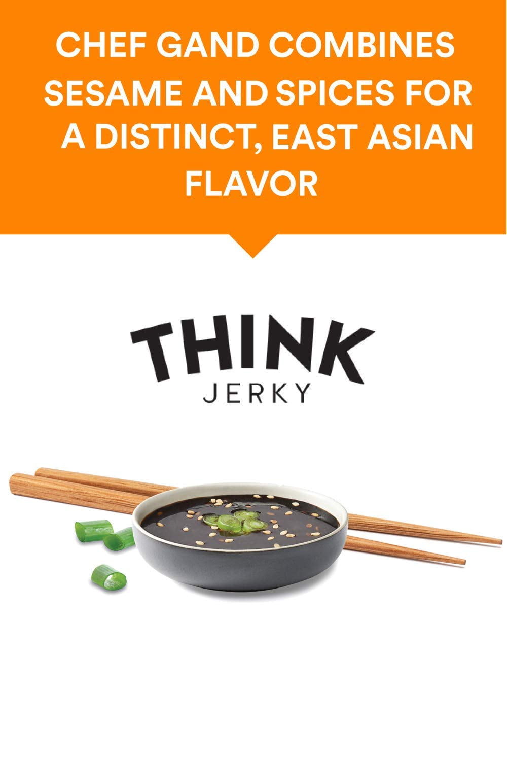 Think Jerky, Sesame Teriyaki Beef Jerky (1.0 Ounce Bags, Pack of 12 Bags) - Delicious Chef Crafted Jerky, Grass-Fed Beef Jerky, Gluten Free, No Antibiotics or Nitrates - Healthy Protein Snack, Low Cal