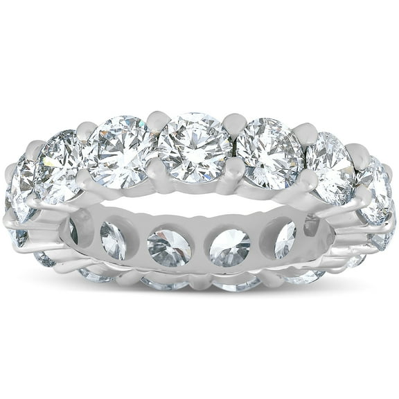 Pompeii 5 Ct Lab Grown Diamond Eternity Ring Womens Wedding Band 14K White Gold (F,VS)