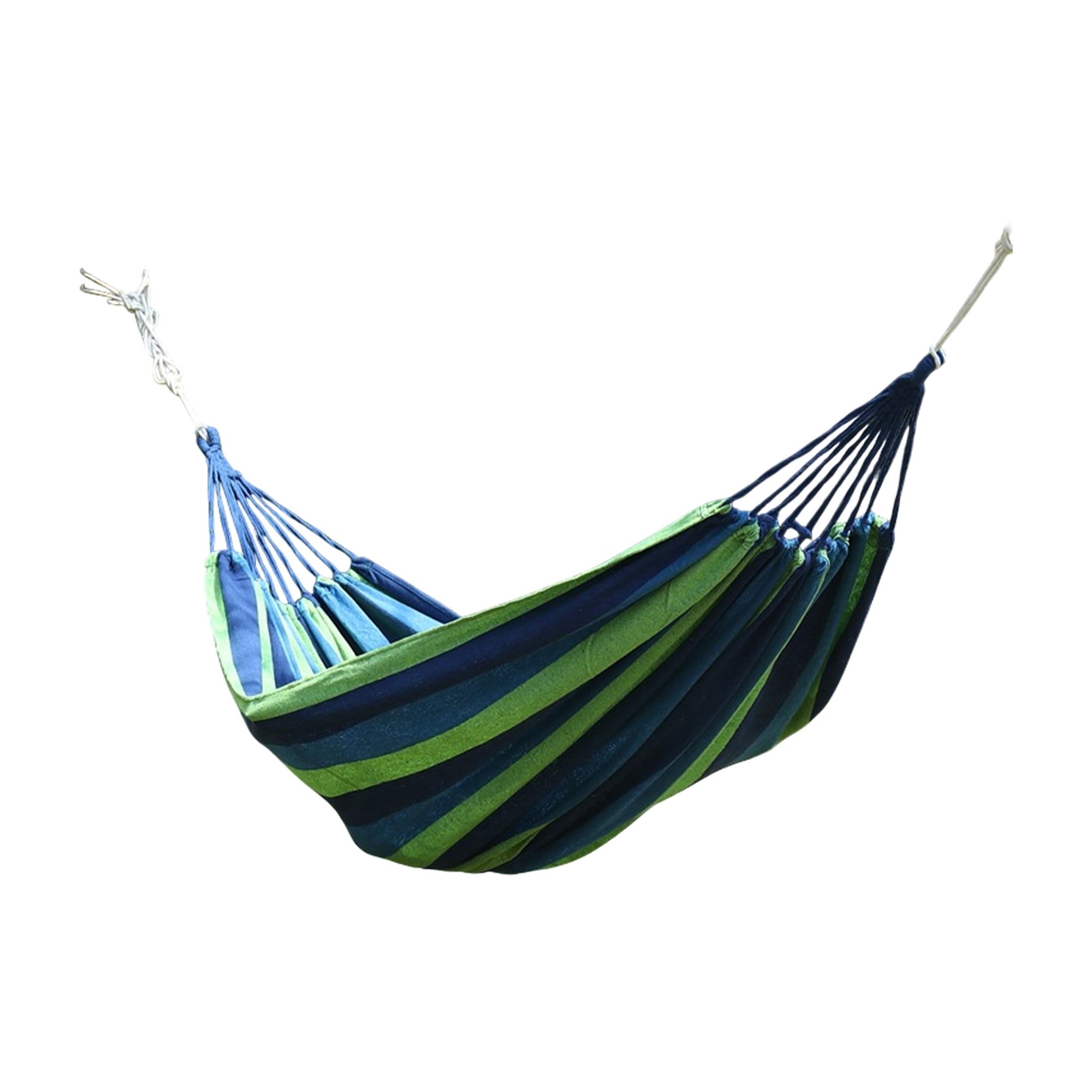 Unique Bargains 1 Pc No Stick Double Hammock for Outdoor Blue Green 102.36" Length