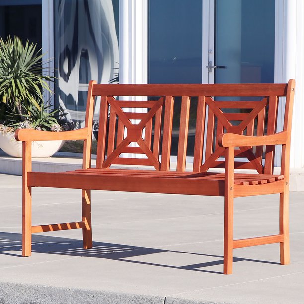 Malibu Outdoor Patio 4-foot Wood Garden Bench Malibu Eco-friendly 4-foot Outdoor Hardwood Garden Bench - Walmart.com