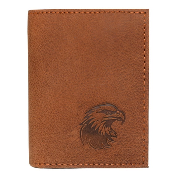 MARSHAL Mens Western Trifold Leather Wallet  Genuine Cowhide RFID Blocking Wallet with Debossed American Eagle Design  Slim Patriotic Wallet