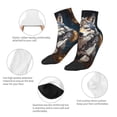 thumbnail image 5 of Pofeuu Oil Painting Tribal Wolf Print 30cm Socks, Adult Running Hiking Socks for Youth and Adult, 5 of 7