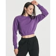 thumbnail image 2 of Real Essentials 3 Pack: Women's Fleece Cropped Sweatshirt - Long Sleeve Crew Neck Crop Top (Available in Plus Size), 2 of 6