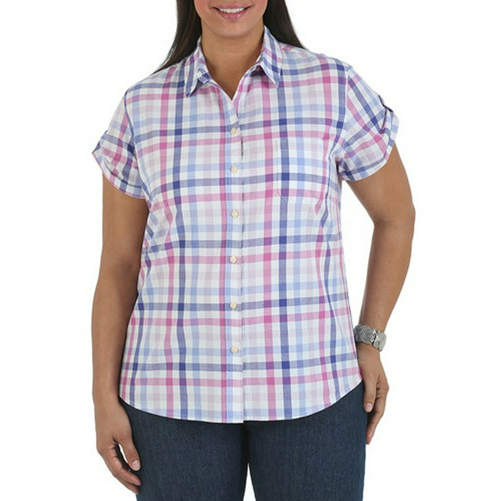 Lee Riders - Riders by Lee Women's Plus-Size Short Sleeve Woven Top ...