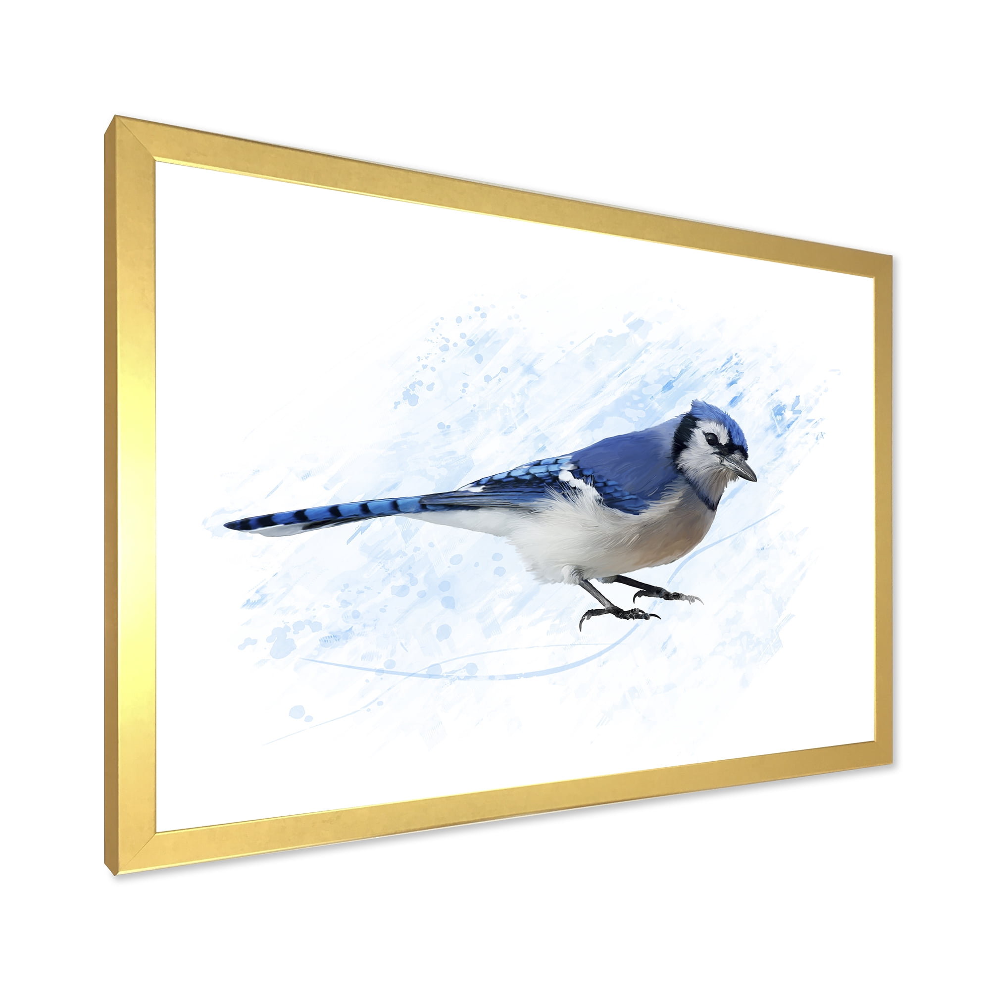 Designart 'Ancient Blue Jay Bird' Traditional Framed Art Print