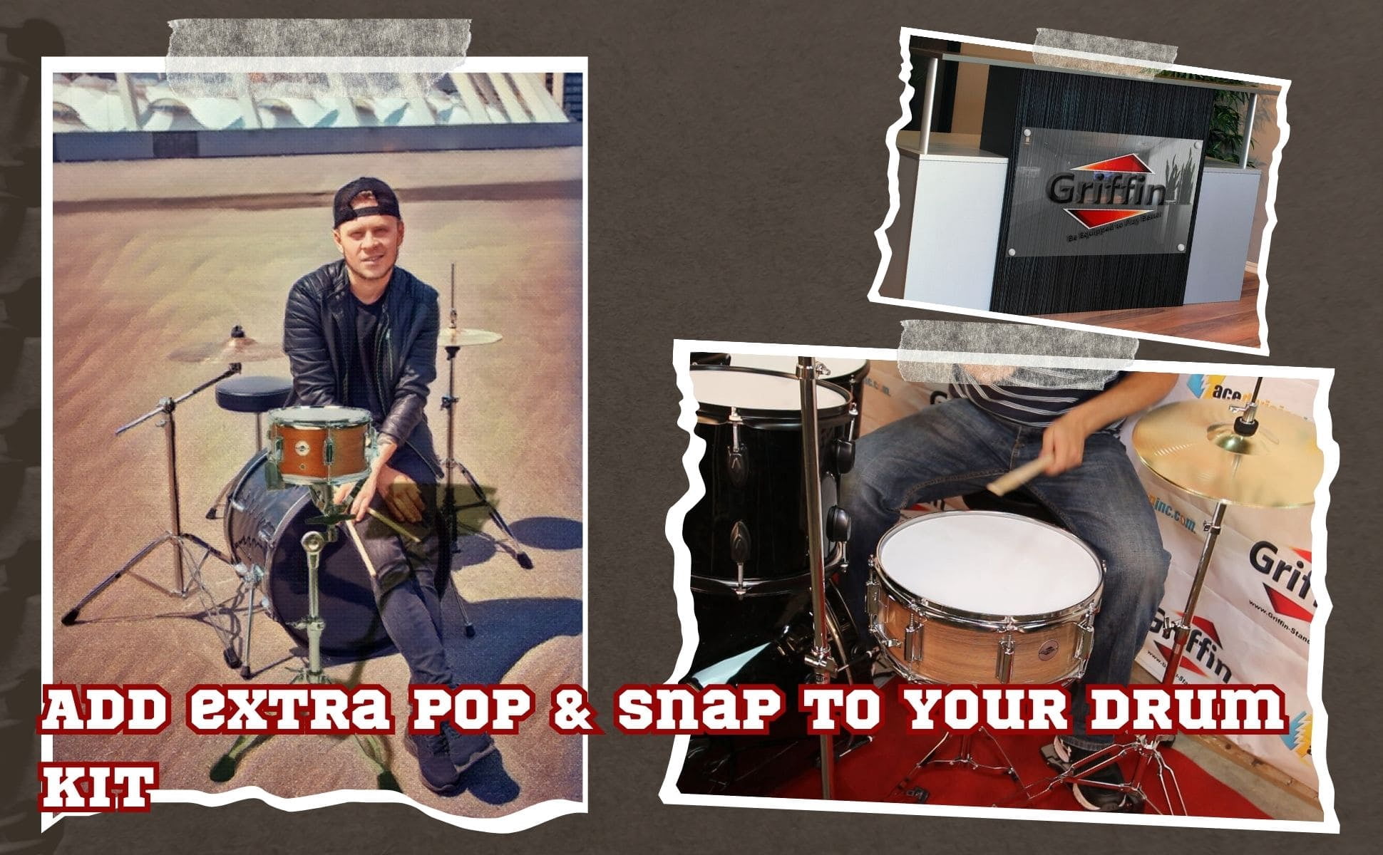 Popcorn Snare Drum by Griffin Soprano Firecracker 10" x 6" Poplar Wood Shell with Hickory PVC Concert Percussion Musical Instrument with Drummers Key and Deluxe Snare Strainer Beginner & Professional