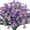 Purple, variant on Artificial Daisies Flowers Outdoor UV Resistant 4 Bundles Fake Greenery Faux Plants Shrubs Bushes for Indoor Outside Decor(Purple)
