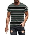 thumbnail image 2 of PNTUTB Mens Fashion Stripes Short Sleeve Crew Neck Everyday Casual Comfort Versatile Basic T Shirts, 2 of 6