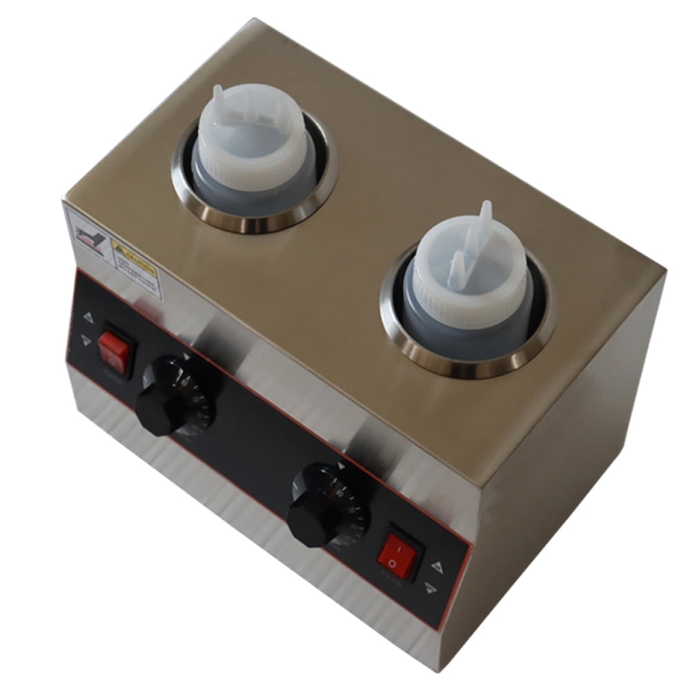 2 Pot Electric Sauce Warmer Electric Food Sauce Heater with Two 650ml Bottles  Adjustable Temperature 110V
