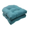 thumbnail image 1 of Pillow Perfect Coussins de Siège Tuftés pour Piscine Extérieure/intérieure (Dossier Rond), 19 Pouces x 19 Pouces, Turquoise, Lot de 2, 1 of 4