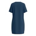 thumbnail image 4 of jtjvou Swimsuit Coverup for Women 2026 Short Sleeve Bathing Suit Cover Ups Beach Summer T-Shirt Dresses with Pockets Navy L, 4 of 8