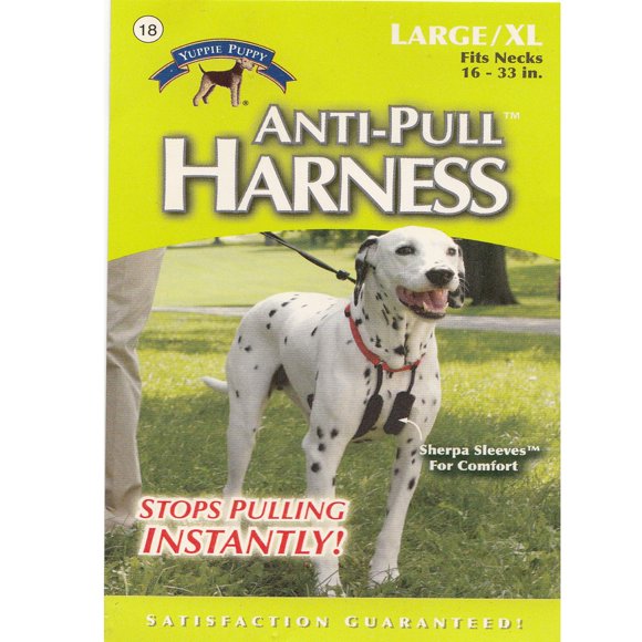 10084 Yuppie Puppy Black Anti Pull Dog Harness Large/xl Fits Necks 16"-33"