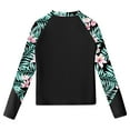 thumbnail image 4 of Zaldita Girls Long Sleeve Rash Guard Tops with Elastic Waistband Shorts Quick Dry Swimsuit Black 8, 4 of 6