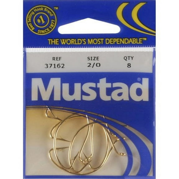 Mustad Wide Gap Hook - 2/0 (Gold) 8pc
