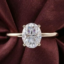 solitaire jewels 2.75CT Oval Moissanite Hidden Halo Engagement Ring For Women, 14K Yellow Gold