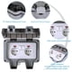 thumbnail image 3 of Toma de corriente doble impermeable con interruptor independiente, toma de corriente exterior IP66 con cubierta protectora, toma de pared impermeable, 3 of 5
