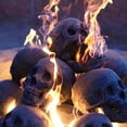 thumbnail image 2 of XGFHYJEH Halloween Fire Pit Skull Decoration, Reusable Fireproof Human Skull Gas Log for Indoor Outdoor Fireplaces Bonfire, Ceramic Simulation Halloween Skull Props, Halloween Horror Skulls Decor, 2 of 7