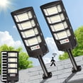 thumbnail image 2 of 2-Pack Solar Street Lights Outdoor, 6500K Solar Flood Lights, IP65 Waterproof, Dusk to Dawn, Wide Angle Motion Sensor & Remote Control, Security Area Lights for Yard, Garden, Pathway, Parking Lot, 2 of 9