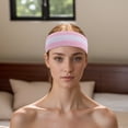 thumbnail image 6 of Unique Bargains 1 Set Soft Headband with Wristband Sweat Headband for Sport Pink White, 6 of 6