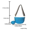 thumbnail image 5 of Bolso bandolera Bolso de pecho para mujer Bolso de cinturón de cuero PU Paquete casual femenino impermeable (Azul), 5 of 5