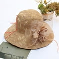 thumbnail image 3 of iHPH7 Tea Party Accessories for Women Fancy Hats for Women Hat with Veil for Women Bucket Hats for Woman Church Hats for Women, Beige One Size, 3 of 3