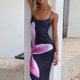 thumbnail image 3 of Vestido Suspendido Impreso mujeres sexy sling dress split bodycon maxi dress vestidos de playa (rosa l) Kuymtek para Mujer Rosa T S, 3 of 9