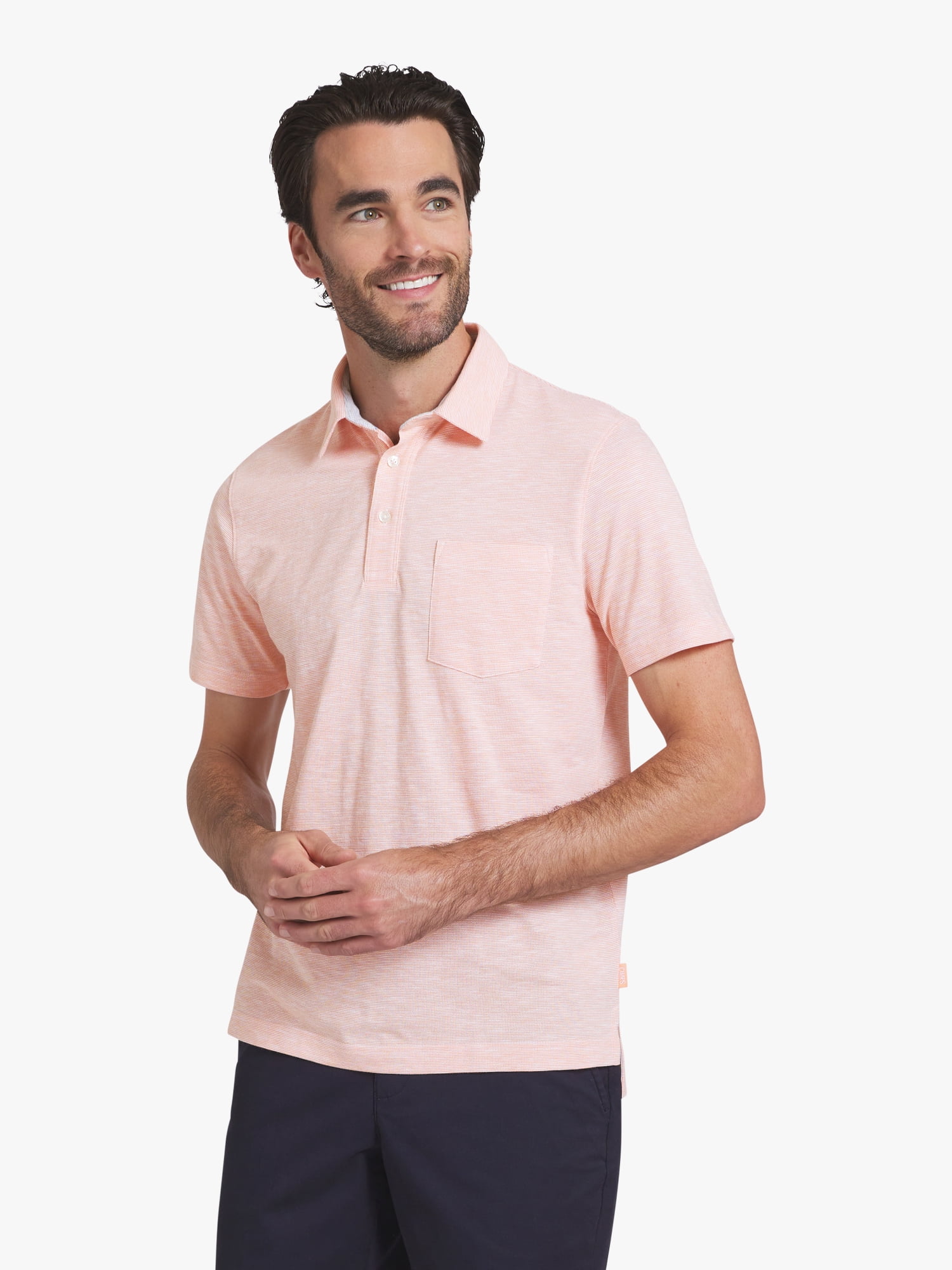 Chaps Men's and Big Men's Harbor Side Slub Short Sleeve Polo Shirt, Sizes S-3XL