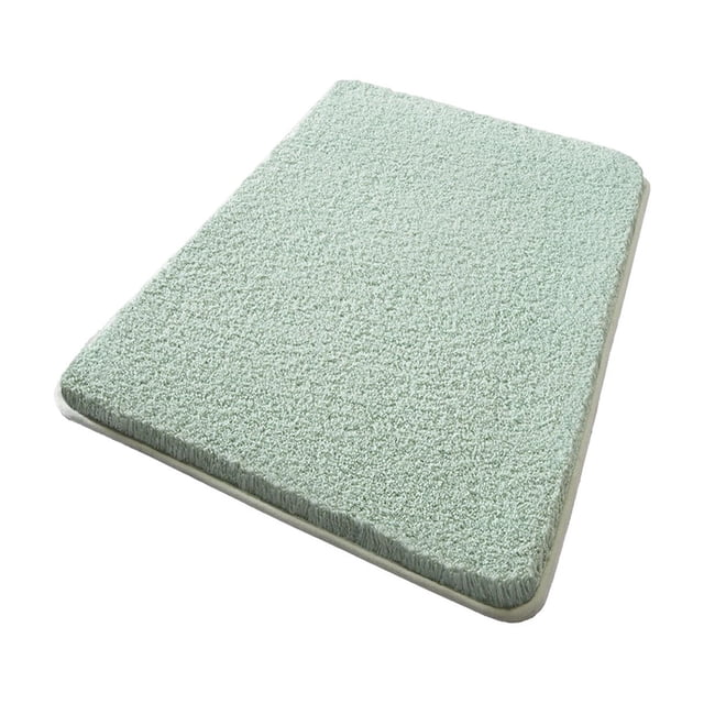TACILIP Bathroom Rugs, Solid Color Long Velvet Carpet Super Absorbent Thick Plushs Against Slip Floor Mat Home Bathroom Foot Mat, Housewarming Gifts